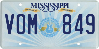 MS license plate VOM849