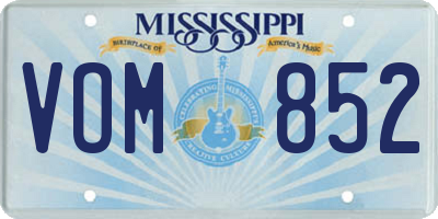 MS license plate VOM852