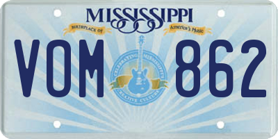 MS license plate VOM862