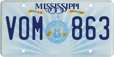 MS license plate VOM863