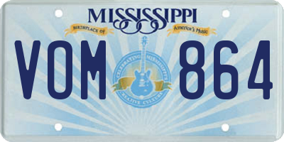 MS license plate VOM864