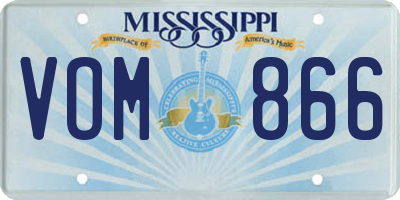 MS license plate VOM866