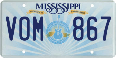 MS license plate VOM867