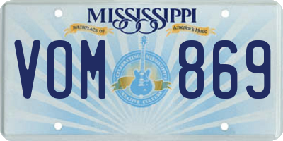 MS license plate VOM869