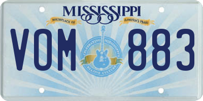 MS license plate VOM883