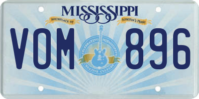 MS license plate VOM896