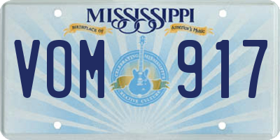 MS license plate VOM917