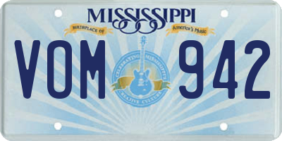 MS license plate VOM942