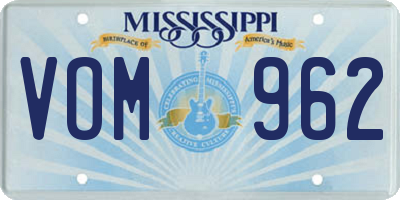 MS license plate VOM962