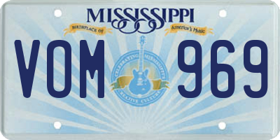 MS license plate VOM969