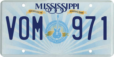 MS license plate VOM971