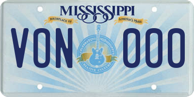 MS license plate VON000