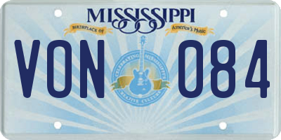 MS license plate VON084