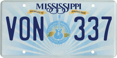 MS license plate VON337