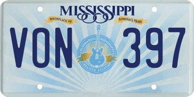 MS license plate VON397