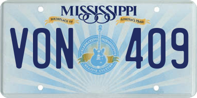 MS license plate VON409