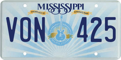 MS license plate VON425