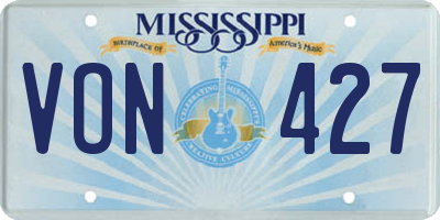 MS license plate VON427