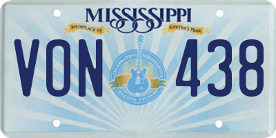 MS license plate VON438