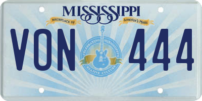 MS license plate VON444