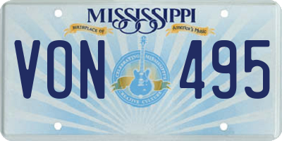 MS license plate VON495