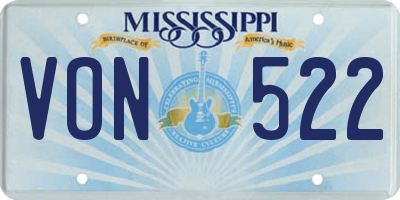 MS license plate VON522