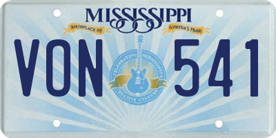 MS license plate VON541