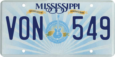 MS license plate VON549
