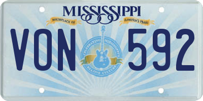 MS license plate VON592