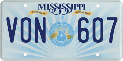 MS license plate VON607
