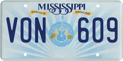 MS license plate VON609