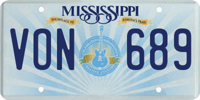 MS license plate VON689