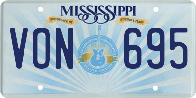 MS license plate VON695