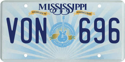 MS license plate VON696