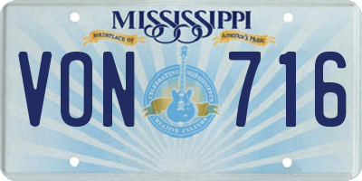 MS license plate VON716