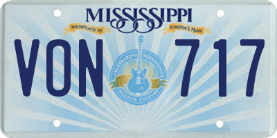 MS license plate VON717