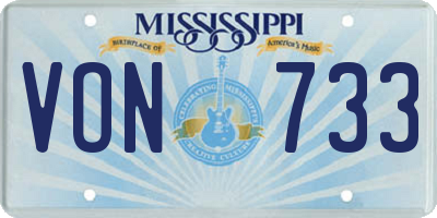 MS license plate VON733