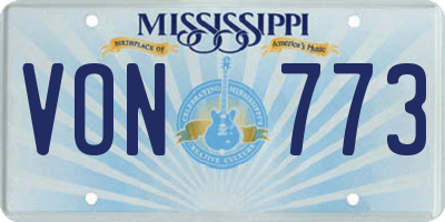 MS license plate VON773