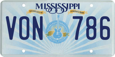 MS license plate VON786