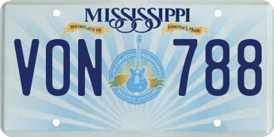 MS license plate VON788