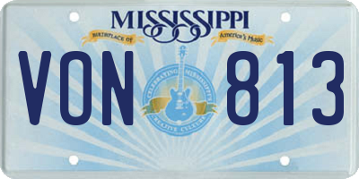 MS license plate VON813