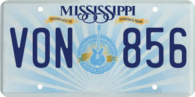 MS license plate VON856