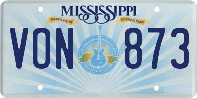 MS license plate VON873