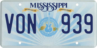 MS license plate VON939