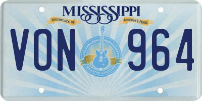 MS license plate VON964