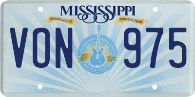 MS license plate VON975