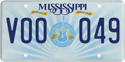 MS license plate VOO049