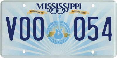 MS license plate VOO054
