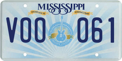 MS license plate VOO061