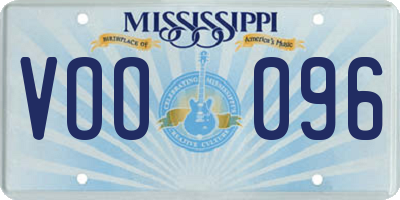 MS license plate VOO096